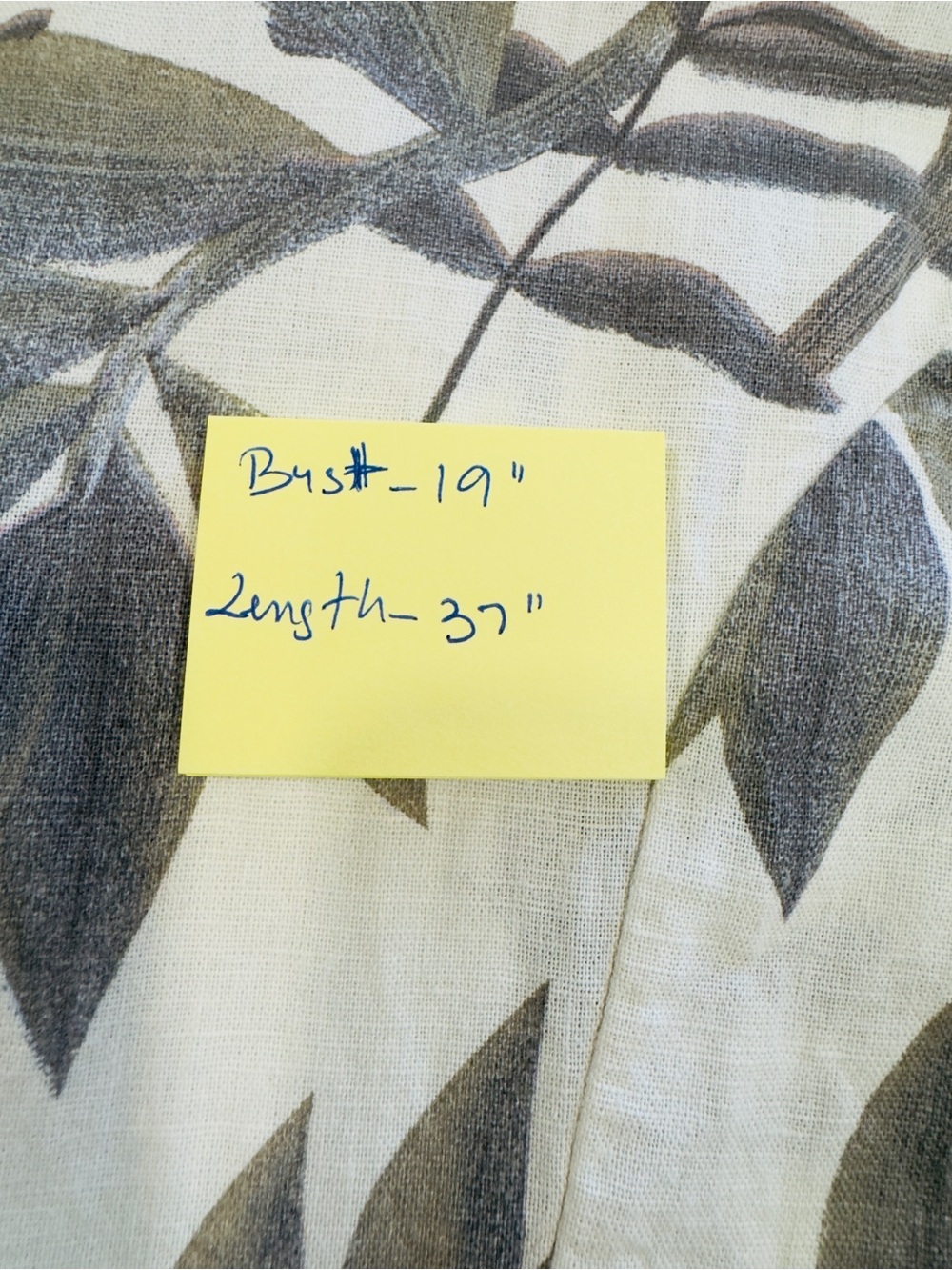 Laura Bianchi 100% Linen Leaf Print Sleeveless Shirt Dress Belted size S - Picture 9 of 10